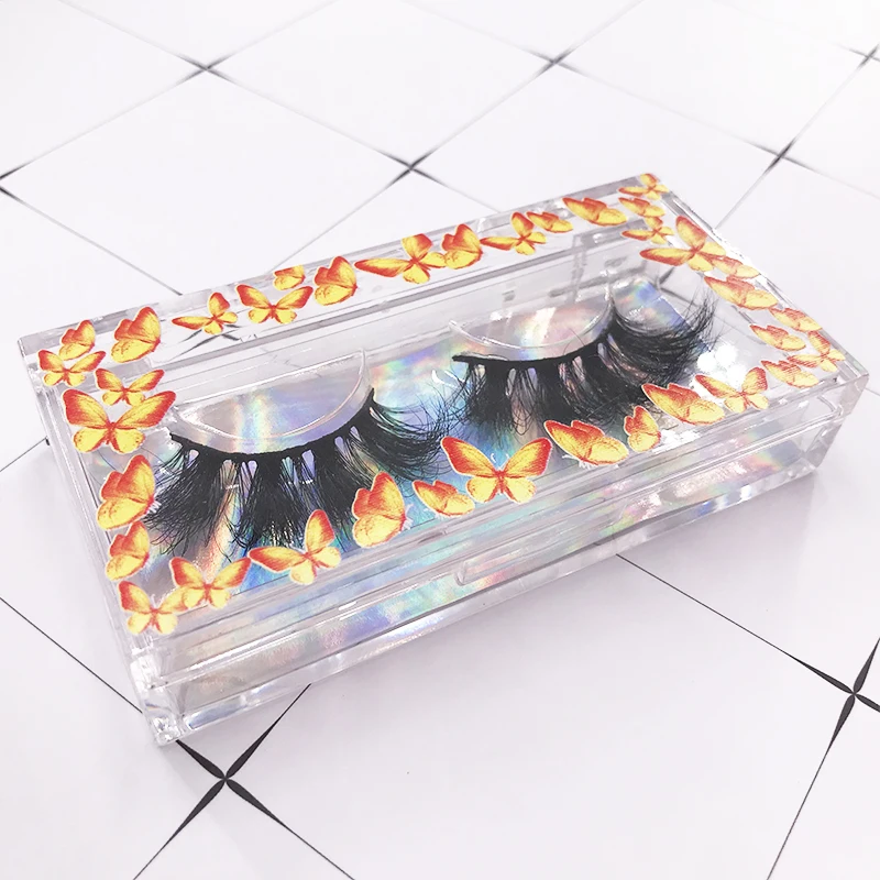 Акриловая прозрачная коробка печать логотипа бабочки 24 коробки набор