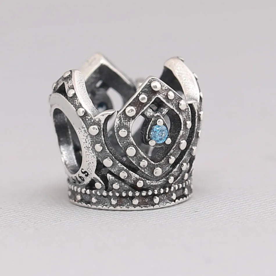 Подлинная S925 DIY Ювелирные изделия Принцесса Корона Шарм подходит леди браслет