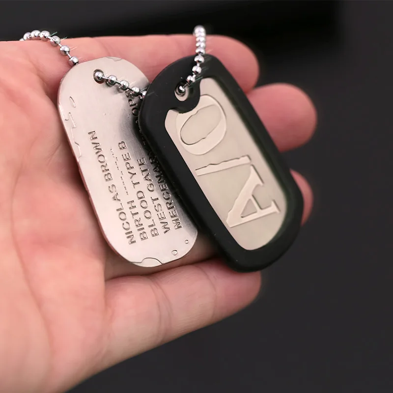 Аниме GANGSTA Николас Браун Военная Карта Ожерелье Подвеска собака бирка