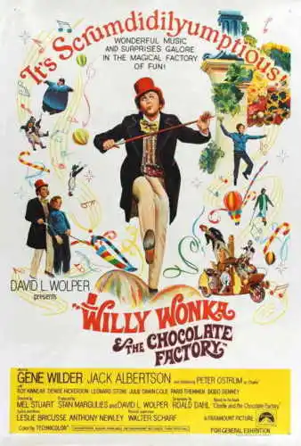 

WILLY WONKA AND THE CHOCOLATE FACTORY Movie Gene Wilder SILK POSTER Wall painting