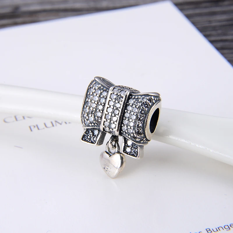 Синие циркониевые бусины из стерлингового серебра 925 пробы модные Fne подходят к