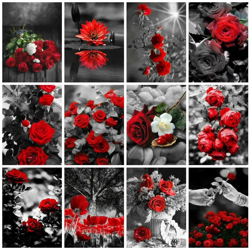 Huacan алмазная мозаика полная выкладка цветы картина стразами вышивка крестиком