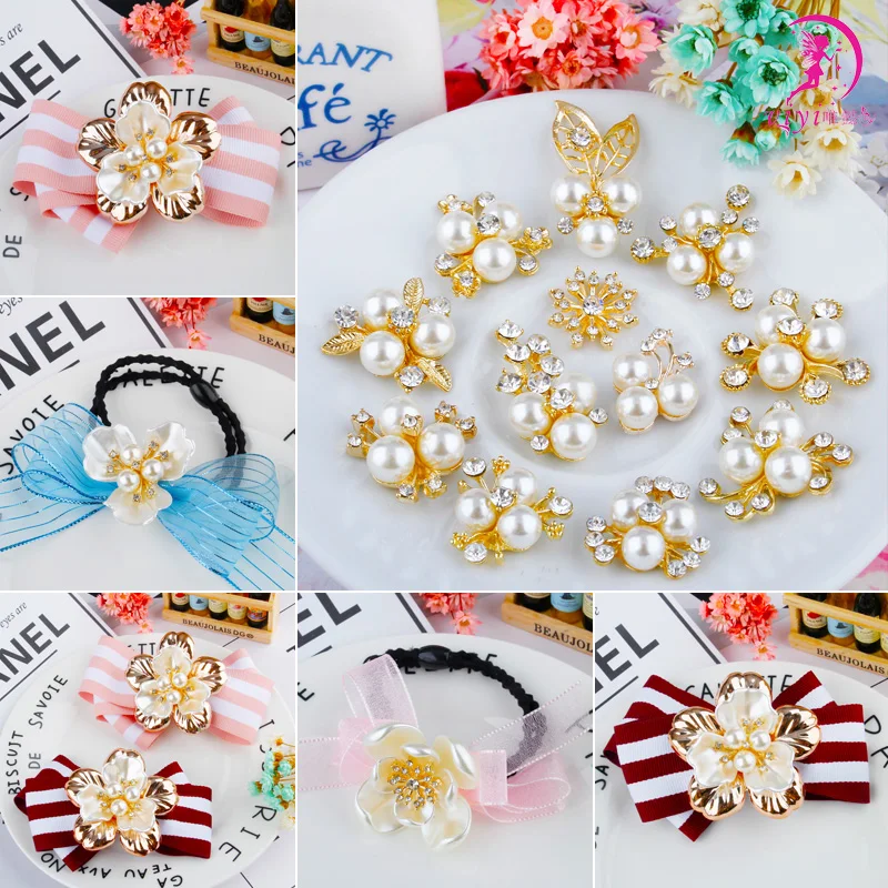 Meetee 10 шт. сплав Кнопка искусственная ракушка жемчуг аксессуары для волос