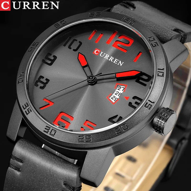 

CURREN Simple Design Watches for Man Gent Classic Business Casual Date Leather Quartz Wristwatches Male Clocks relojes hombre