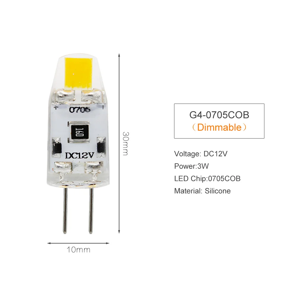 T3 Мини G4 светодиодный лампы 3W 5W 6W DC12V 3014 2835 5730 SMD COB светильник лампы заменить галогенные G4 лампы - Испускаемый цвет: T3