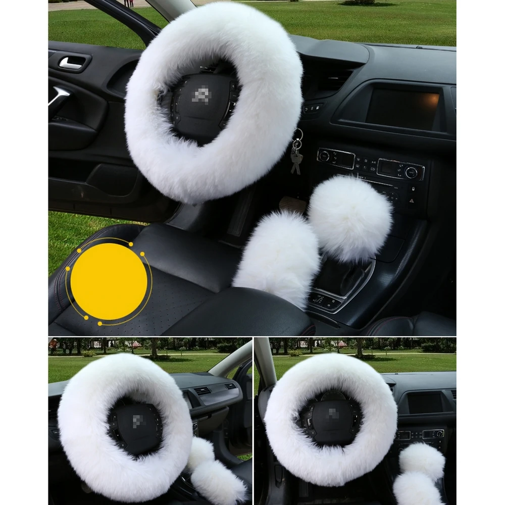 Чехлы рулевого колеса автомобиля Теплый Универсальный чехол на руль плюшевый
