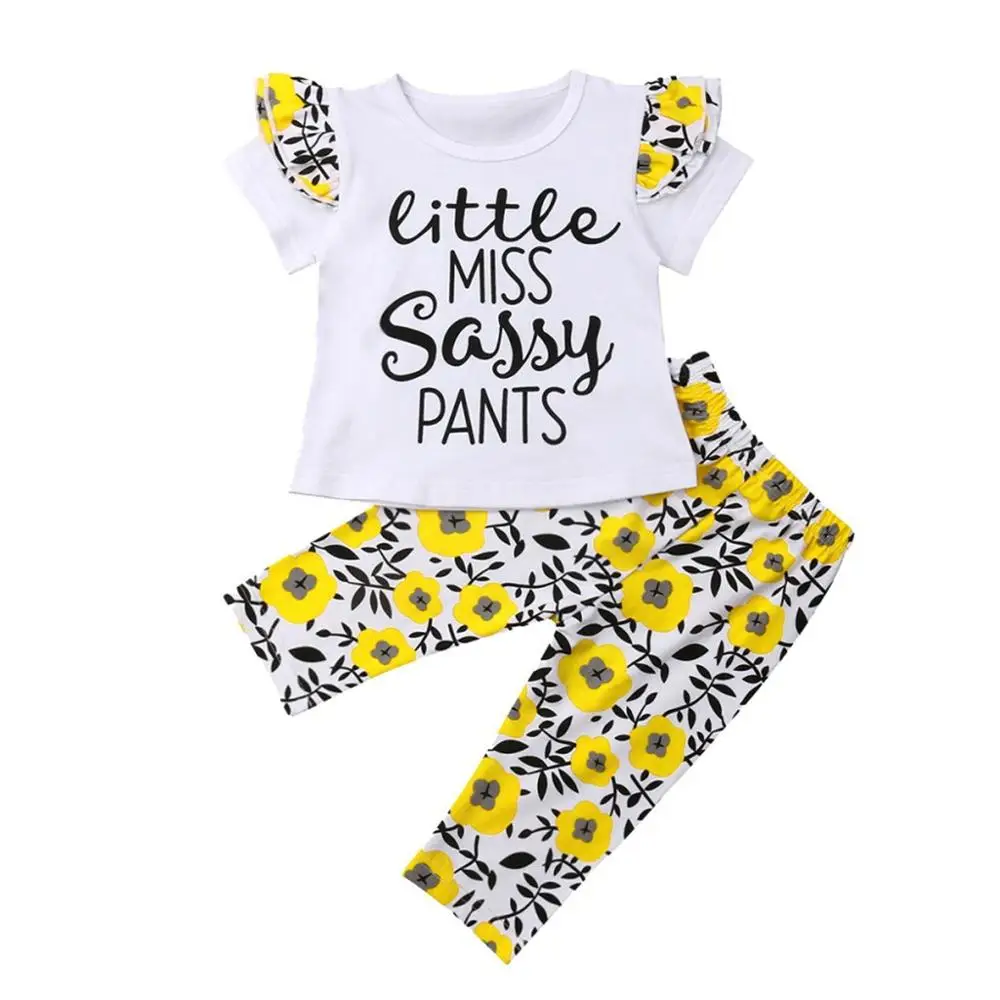 Baby C-White Комплект из 3 предметов, Одежда для новорожденных девочек, комбинезон для маленьких девочек, топ+ длинные штаны с цветочным принтом+ повязка на голову, осенняя одежда для детей 0-24 месяцев - Цвет: Baby C-White