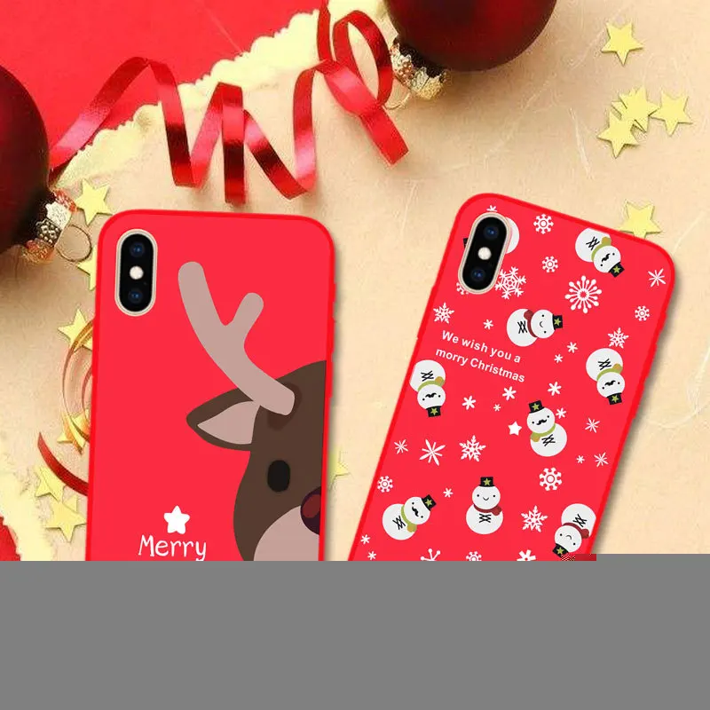 Чехол с рождественским оленем для iphone XR 11 Pro XS Max X силиконовый матовый чехол 7 8 6 S