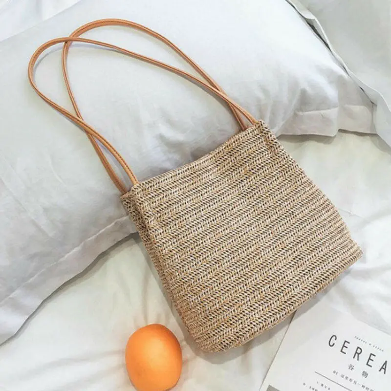 Fashion Women Straw Large Tote Beach Bag Shoulder Handbag Retro Rattan Woven Vintage Knitted Messenger Purse | Багаж и сумки