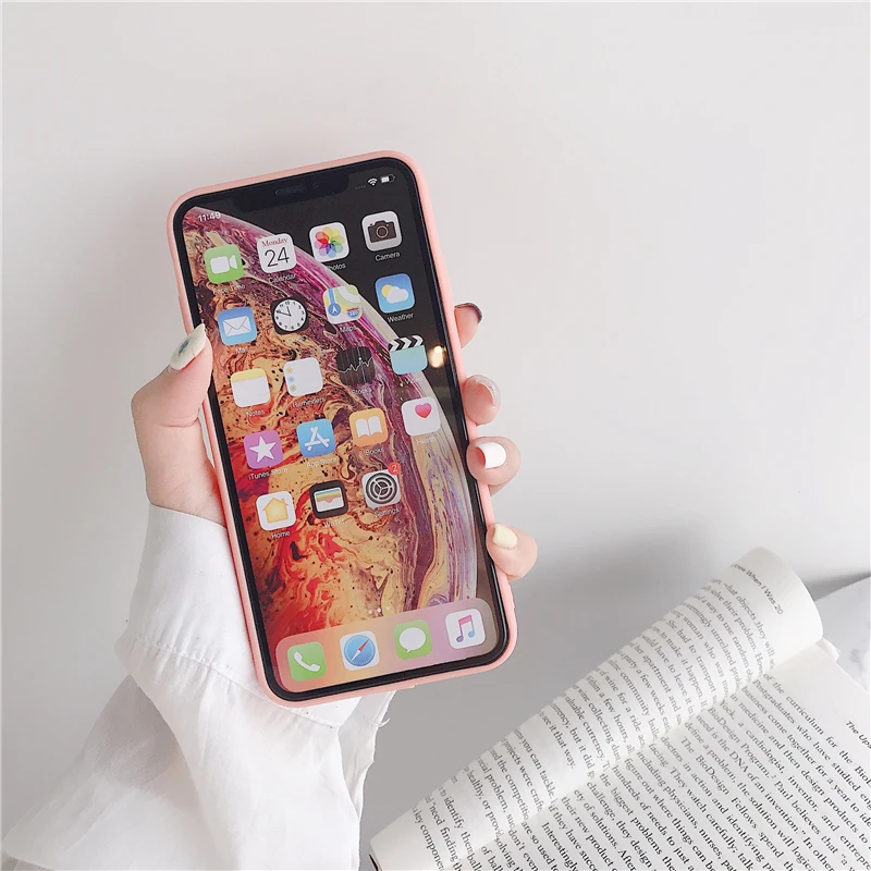 Карамельный розовый чехол для девочек iPhone X XS 11 Pro Max XR летний силиконовый чехол с изображением персиковых фруктов и цветов авокадо для iPhone 7 6 6S 8 Plus чехол