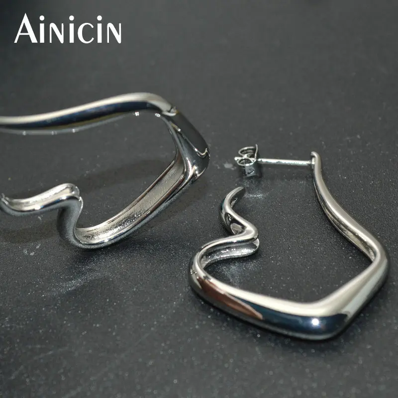 Ювелирные изделия из Южной Кореи витые геометрические Модные женские большие