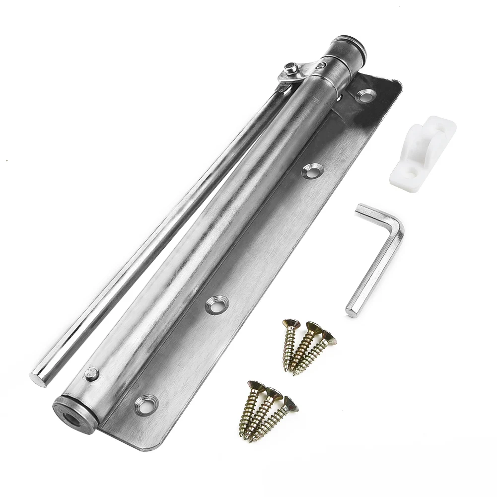 

Stainless Adjustable Surface Mounted Auto Closing Door Closer Hinge 30-40kg Kit