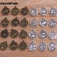 24pcs 1215mm small two color metal zinc alloy letter 12 constellations charms fit jewelry plant pendant makings