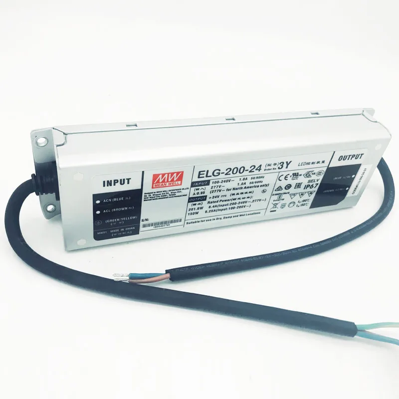 UL IP67 75W 100W 150W 200W 240W MeanWell адаптер для светодиодного драйвера Водонепроницаемый