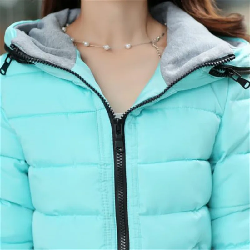 Новинка Осень-зима 2021 Женская облегающая теплая Повседневная куртка с капюшоном