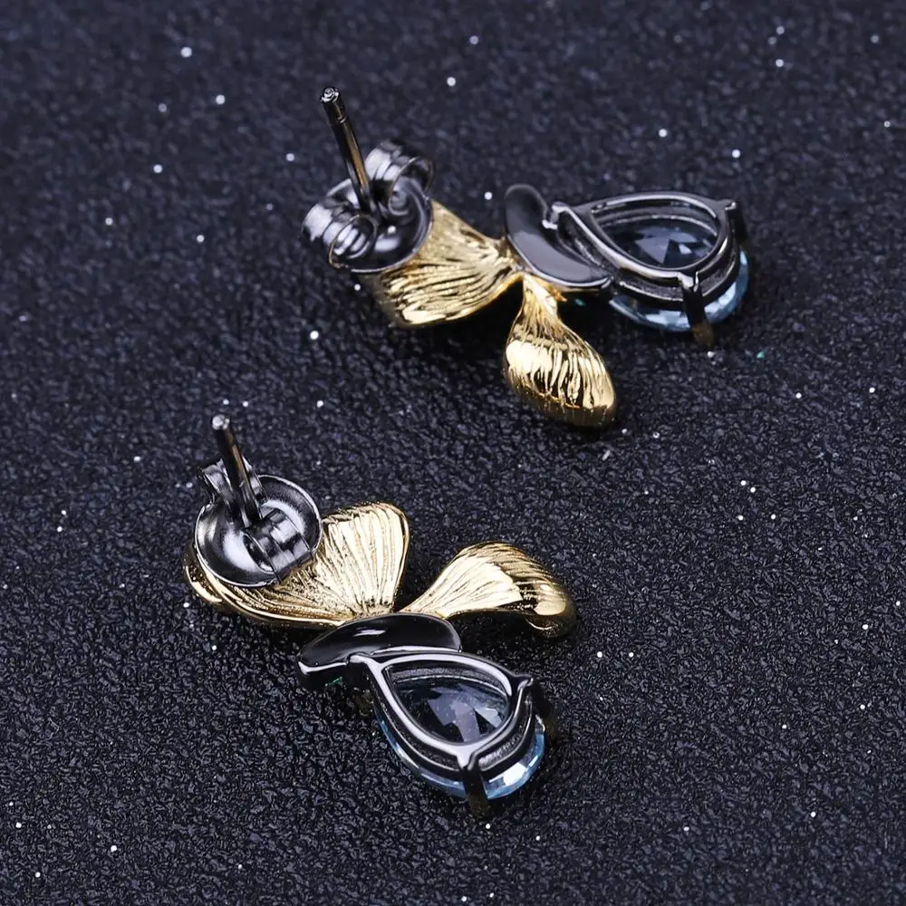 Женские серьги-гвоздики ручной работы gemb's BALLET серьги из серебра 925 пробы с