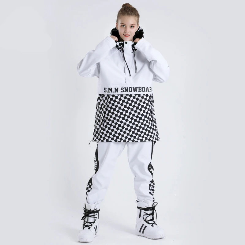 Модный женский и мужской зимний костюм для сноубординга водонепроницаемый