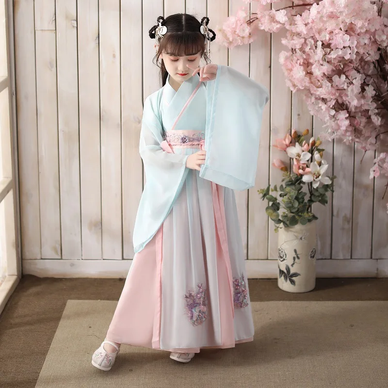 

Tang Dynasty Princess Vintage Dress Fairy Cosplay Clothing Chinese Traditional Ancient Dance Costumes Children Girls Hanfu Dress