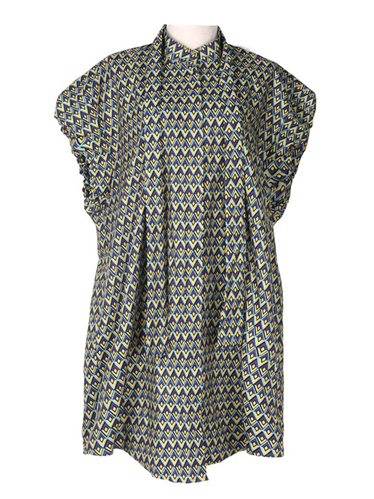 

Younger Street Fashion Shirt Dress Stand Collar with Bow 2021 Summer New Women Loose Vestidos Lady Casual Dresses