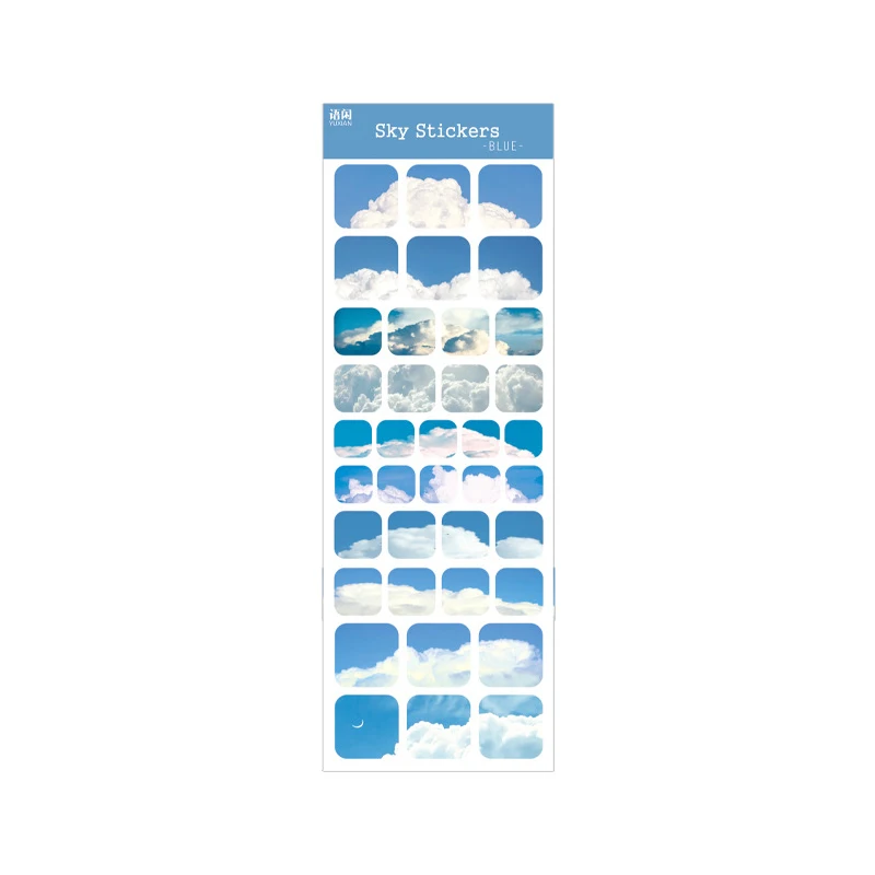 

6 Sheets Colorful Cloud Deco Paper Sticker Decorative DIY Diary Scrapbook Planner Stickers Kawaii Stationery School Supplies