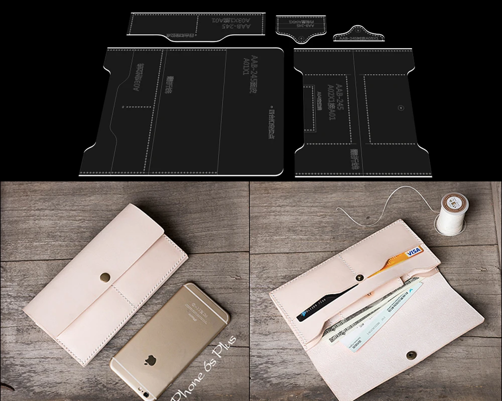 Практичный акрил с отделениями для карт и сумка прозрачный Шаблоны кожи шаблон