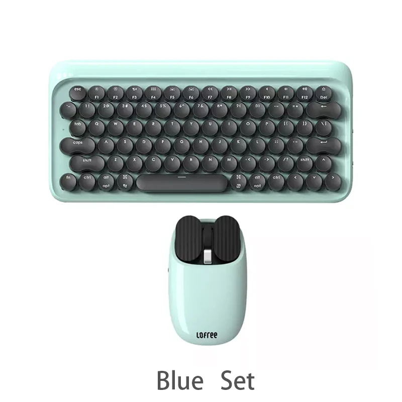 blue set Xiaomi Mijia LOFREE Bluetooth Беспроводная механическая клавиатура 79 клавишная клавиатура мышь 2,4G/Bluetooth двухрежимный Многофункциональный - Цвет: blue set