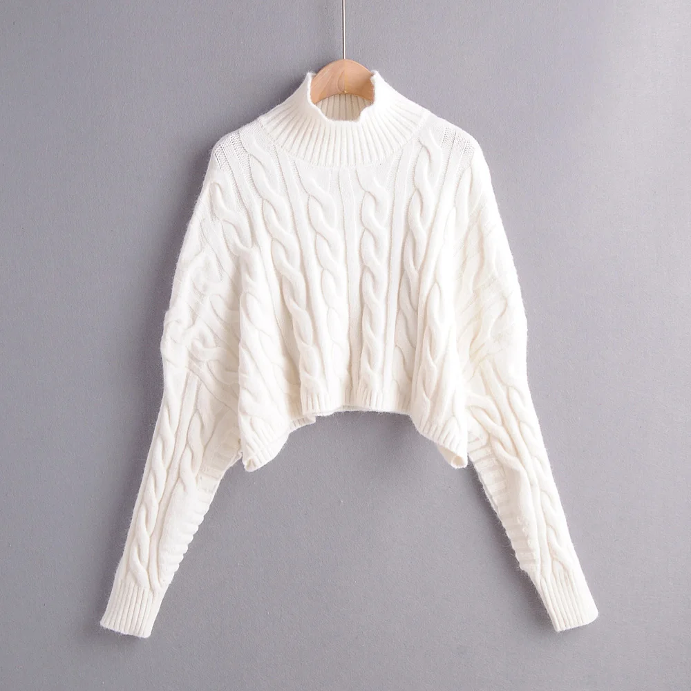 Мода Za женские свитера 2019 зимний женский свитер с высоким воротом повседневный
