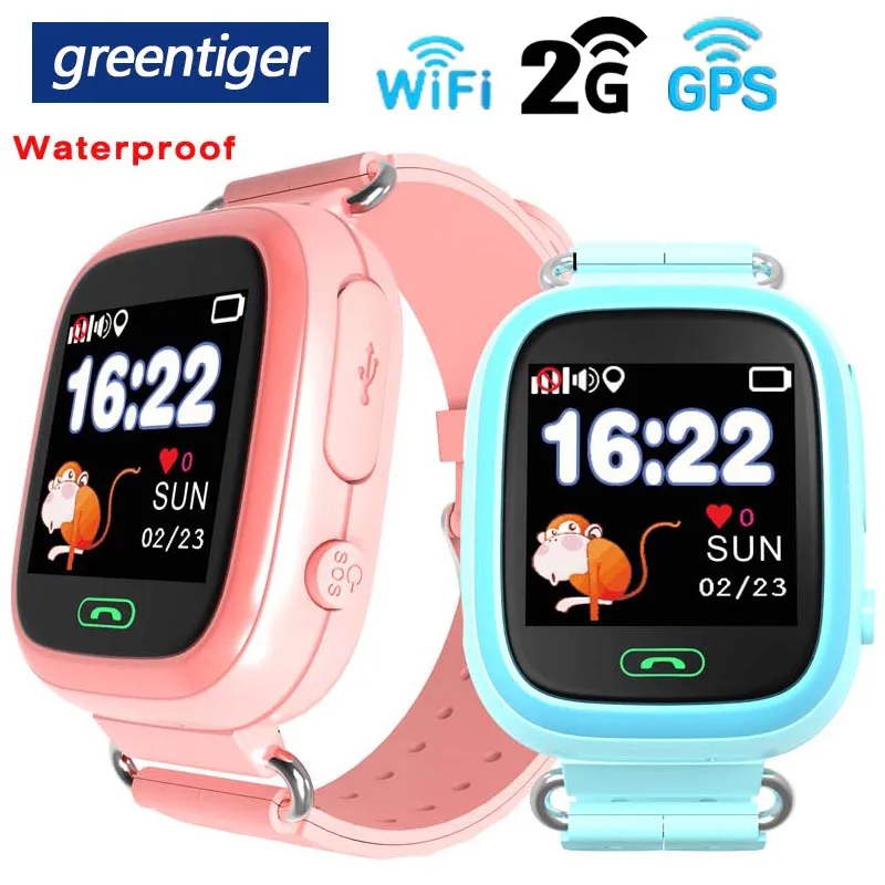 Greentiger Новые водонепроницаемые Q90S умные детские часы с GPS wifi SOS телефон позиционирование модные детские безопасные умные детские часы Vs Q90 Q50