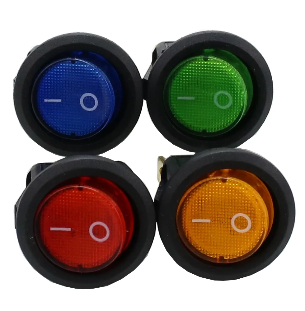 Тумблер KCD1 со светодиодный светильник кой 12 В KCD1-2 в | Строительство и ремонт