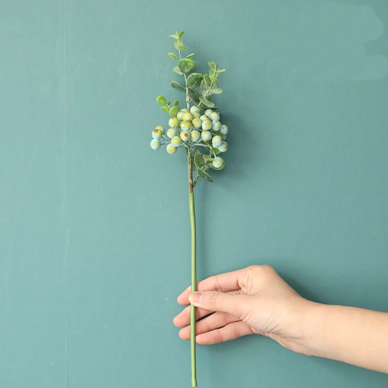 

35cm Eco-friendly Artificial Berry Branch Simple Fashion Fake Flower Plant Party Wedding Decorative Accessories for Home Decor