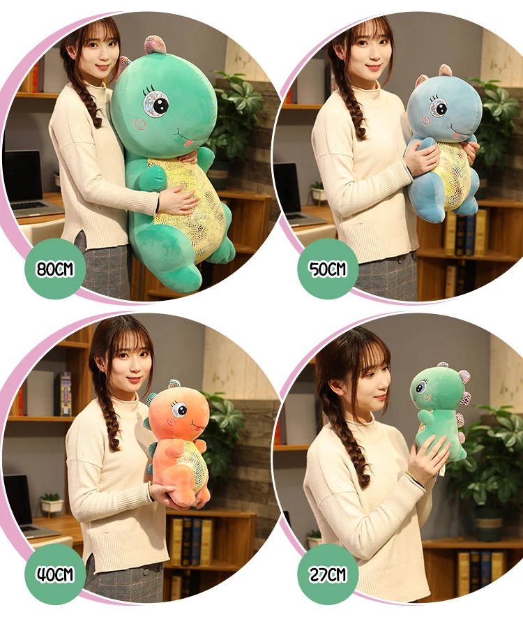 Популярная мультяшная милая плюшевая игрушка в виде динозавра огромный