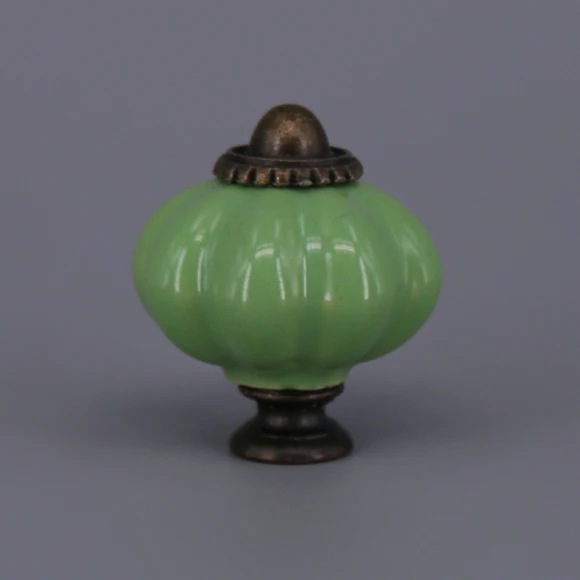 Light Green 1 шт. Красочные керамические ручки для комода, ручки для выдвижных ящиков, дверная ручка для шкафа, антикварная ручка в деревенском стиле, кухонная фурнитура - Цвет: Light Green
