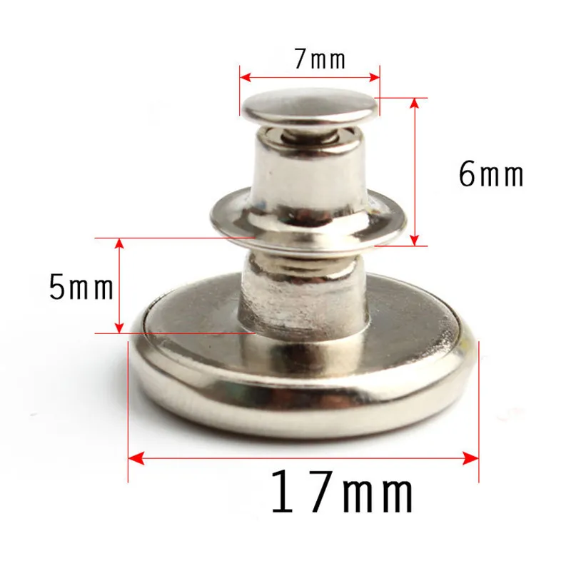

1pcs Retro Adjustable Detachable Jeans Pin Buttons Nail Sewing-free Metal Buckles For Clothing Diy Clothes Garment Accessories