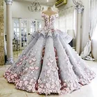 Роскошное бальное платье, платья для Quinceanera, 3D Цветочная Кружевная аппликация, милое платье для конкурса 16, прозрачное Пышное Платье на спине для выпускного вечера