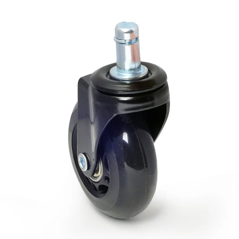 

2.5Inch/3Inch PU Wheel Circlip Caster Black Strong Load Bearing Transparent Wheel Office Chair Silent Wheel