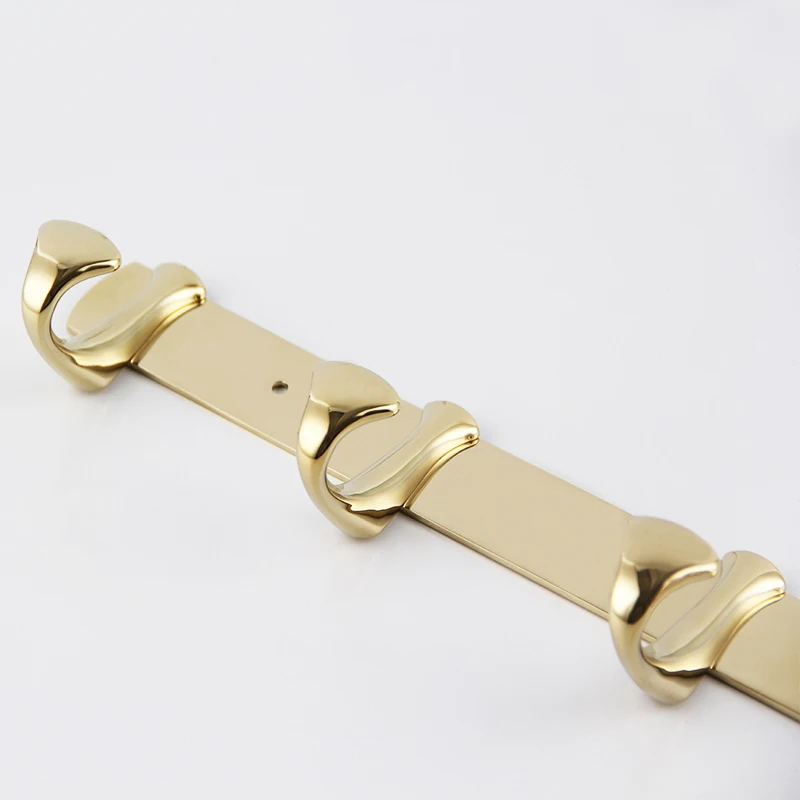 Золотая настенная вешалка с 5 крючками изогнутая пряжка крючки для полотенец