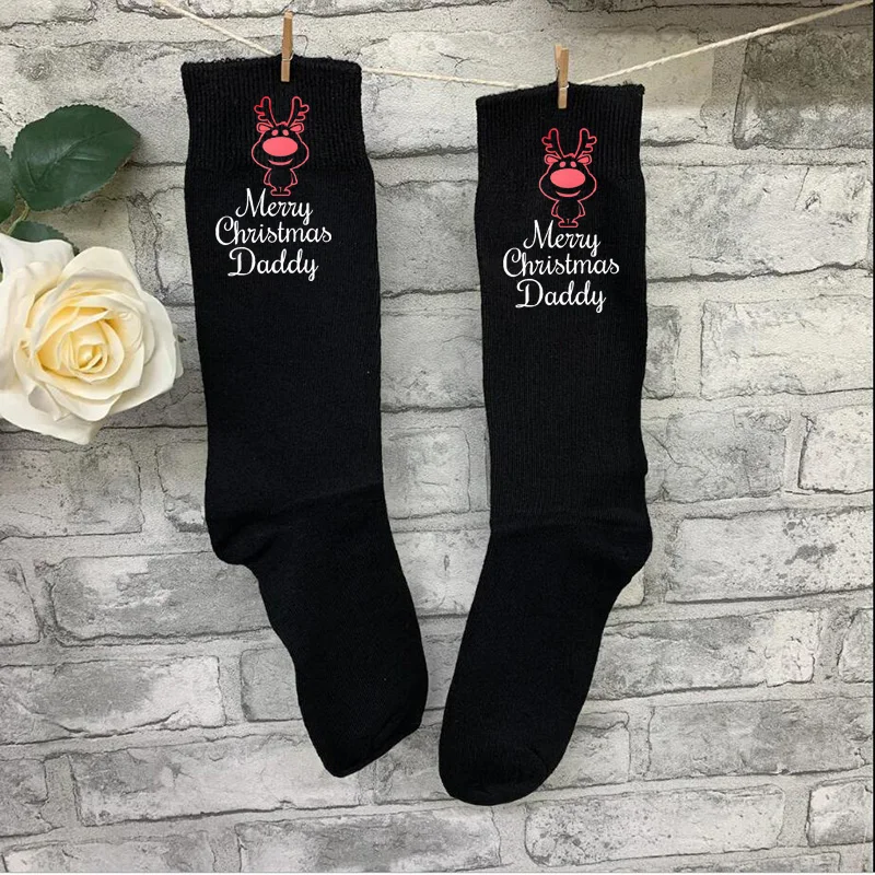 

reindeer Merry Christmas daddy socks dad Xmas Holiday festival new Year gift from daughter son 2020 2021 new daddy present
