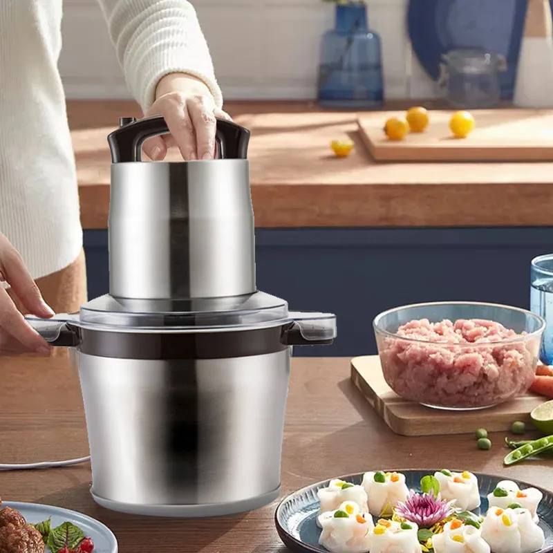 6L Stainless Steel Meat Grinder Chopper Automatic Electric Mincing Machine High-quality Household or Commercial Food Processor | Бытовая