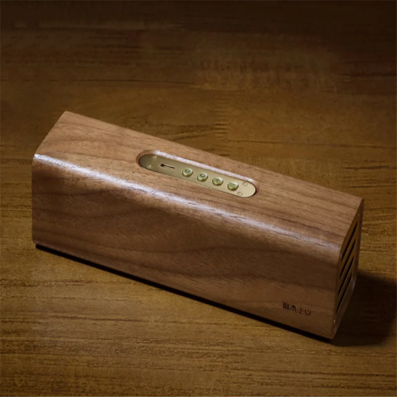 Оригинальный Bluetooth динамик Xiaomi Youpin из меди и дерева черного ореха двухканальный