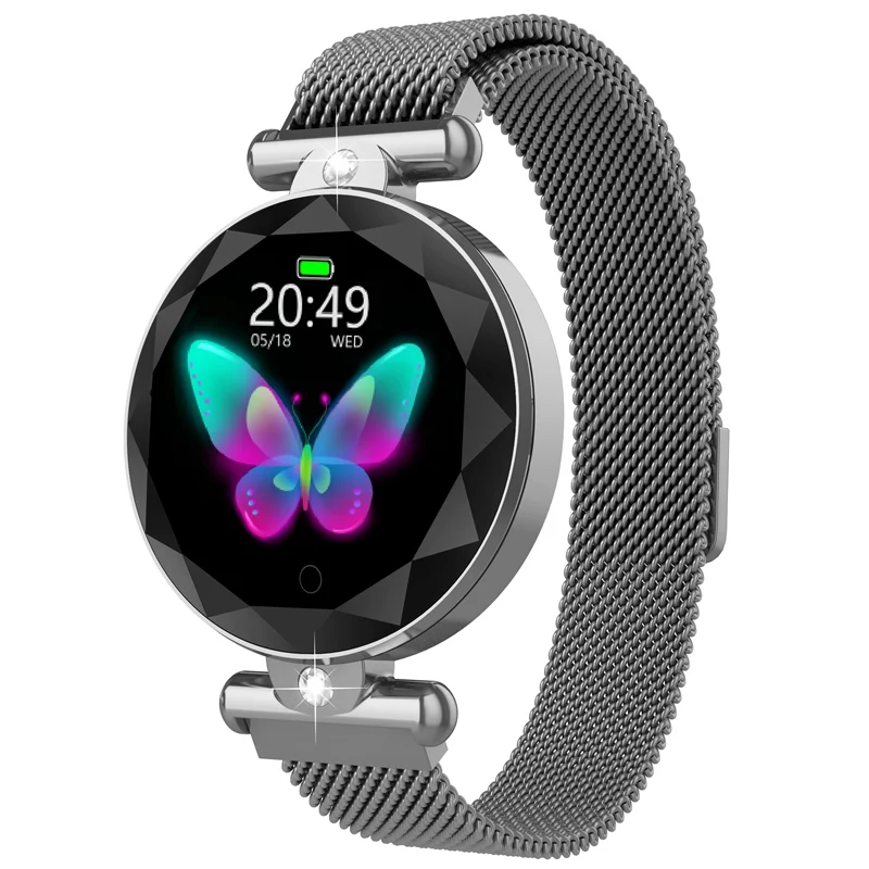 Silver UTELITE Lady S886 Смарт часы для женщин монитор сердечного ритма фитнес трекер женский браслет IP67 Водонепроницаемый для Xiaomi huawei телефон - Цвет: Silver