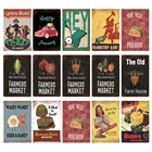 Винтажные жестяные знаки с изображением фермеров, фермеров, овощей, ресторанов, блюд, металлическая пластина, настенный плакат, декоративное искусство