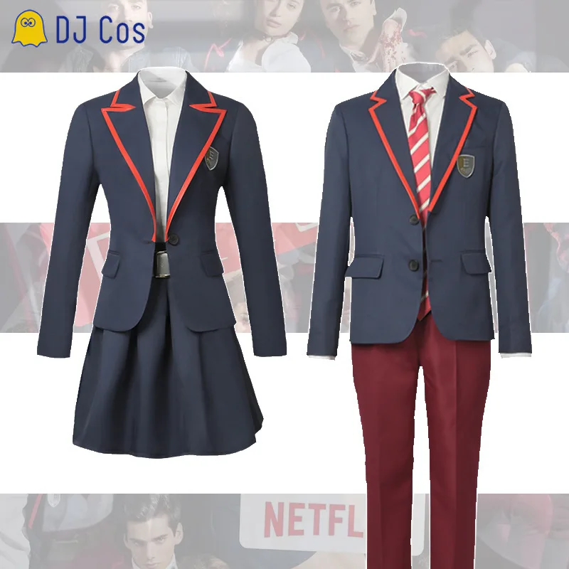Новинка ТВ Элитная школьная форма косплей костюм темно синяя куртка брюки пояс
