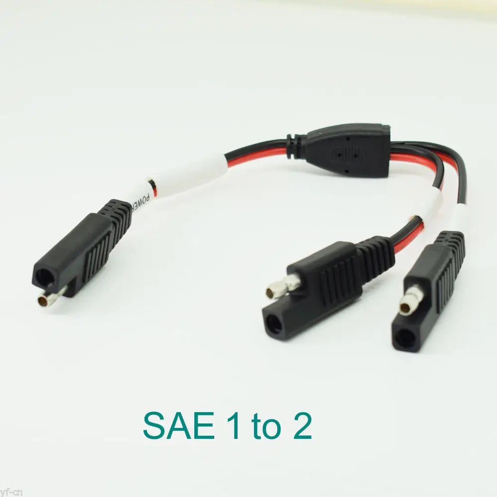 1pc 18AWG SAE Splitter 1 to 2 SAE Male to Female DC Power Automotive Cable