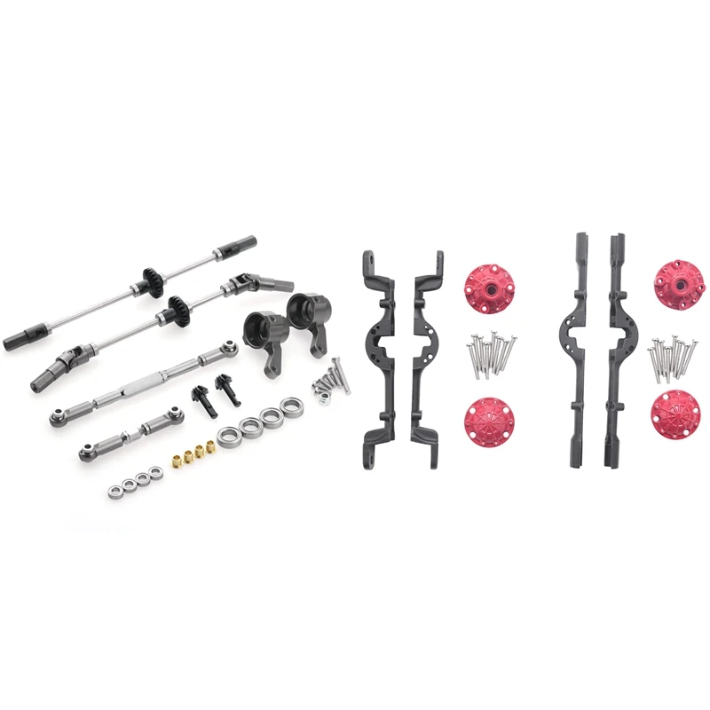 

Front and Rear Assembly Axle Housing for Naughty Dragon Wpl Mn with Gear Bridge Axle Gears for WPL B14 C24 1/16 RC Car