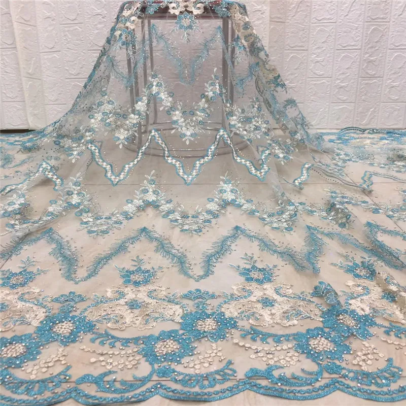

Madison African lace fabric 2020 high quality wedding dress lace fabric Stones fabric embroidery french lace fabric for dress
