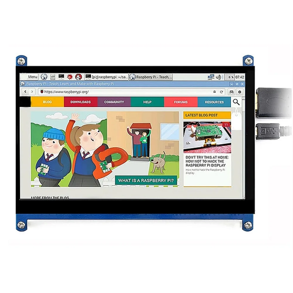 7 Inch 1024x600 Model HDMI LCD Display Monitor Capacitive Computer Practical Touch Screen HD Accessories Gaming For Raspberry Pi |