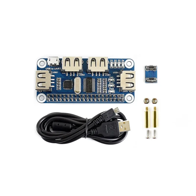 4 Порты usb хаб шляпа для Raspberry Pi 3b + / 3 2 Zero W Плата расширения USB UART последовательного