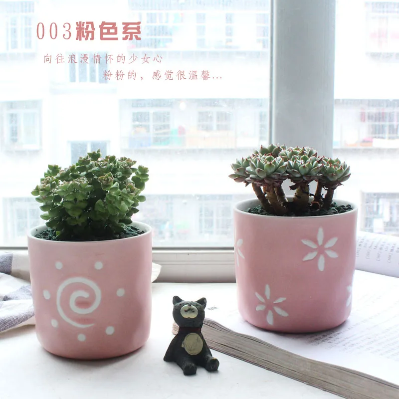 Розовая девушка сердце ручная роспись фототкань суккулент линии цветочный