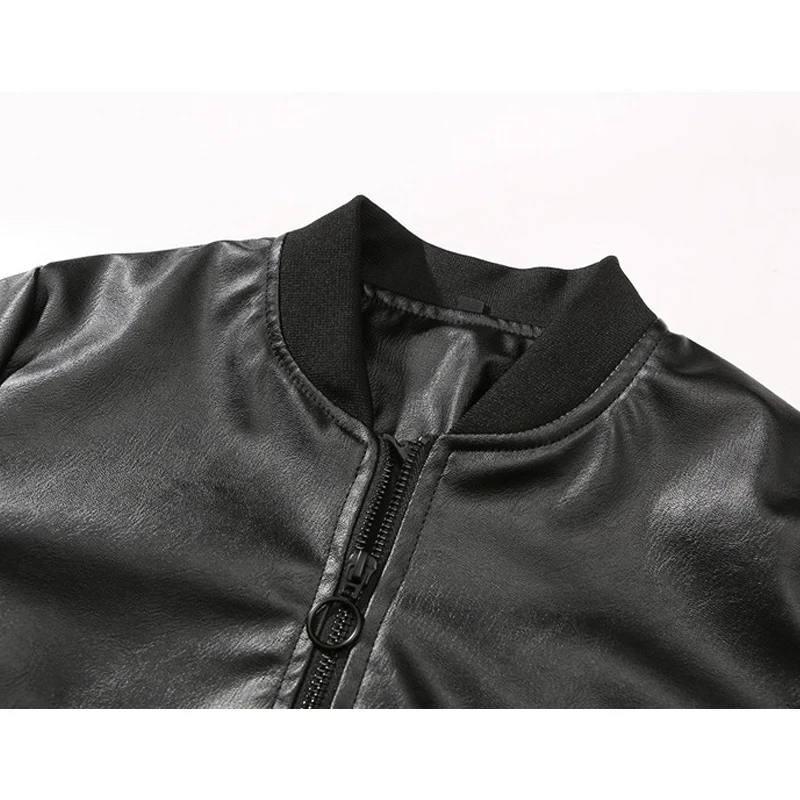 Женская куртка из ПУ кожи свободная повседневная верхняя одежда бейсбольная