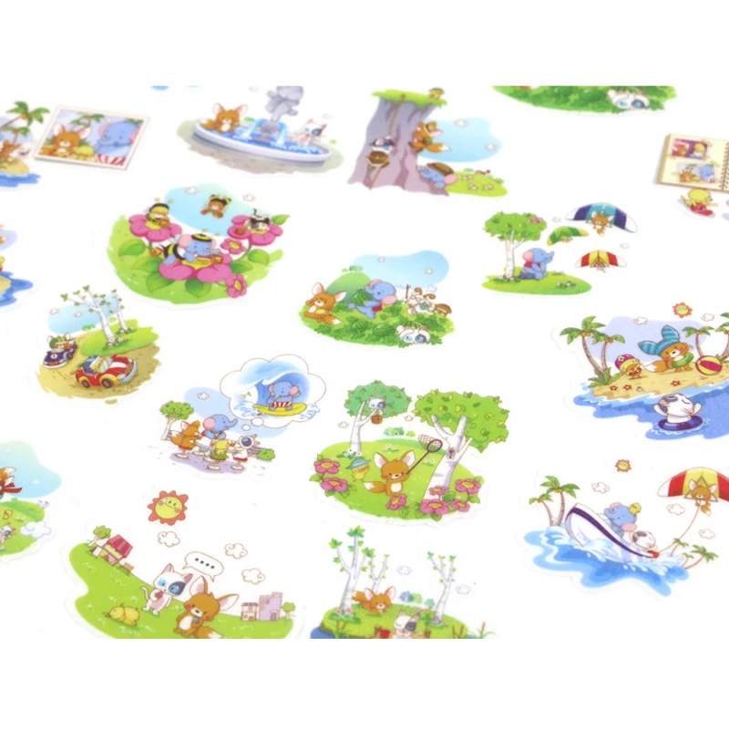 30 упаковок/партия акварель Архитектура пейзаж декоративные наклейки вручную